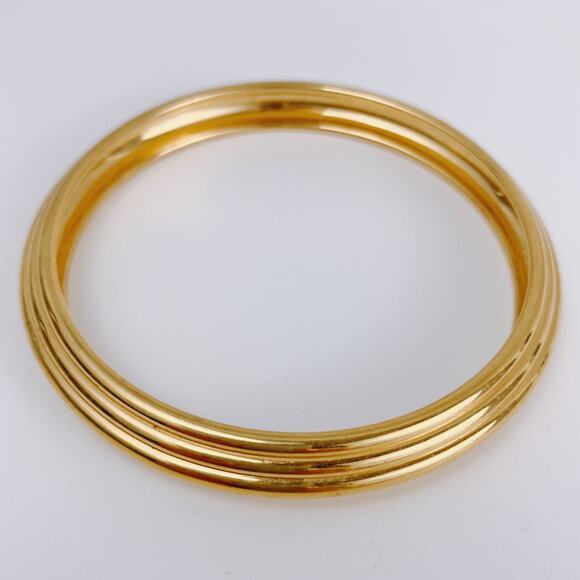 Vintage Signed Trifari 1960s Bangle Bracelet Multi-Strand Mid Century Gold Tone - Picture 3 of 11